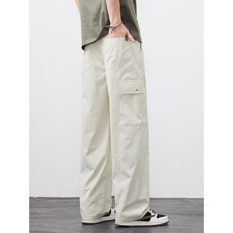 Mingge | Summer new outdoor sports casual paratrooper pants men's solid color versatile loose straight overalls