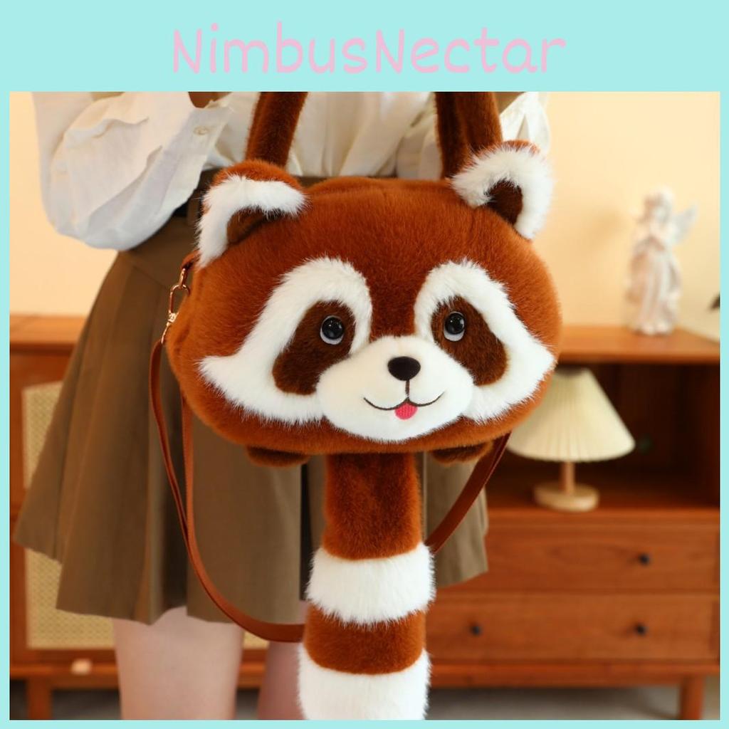 Animal Raccoon Plush Backpack Lightweight Single Shoulder Crossbody Gift Bag