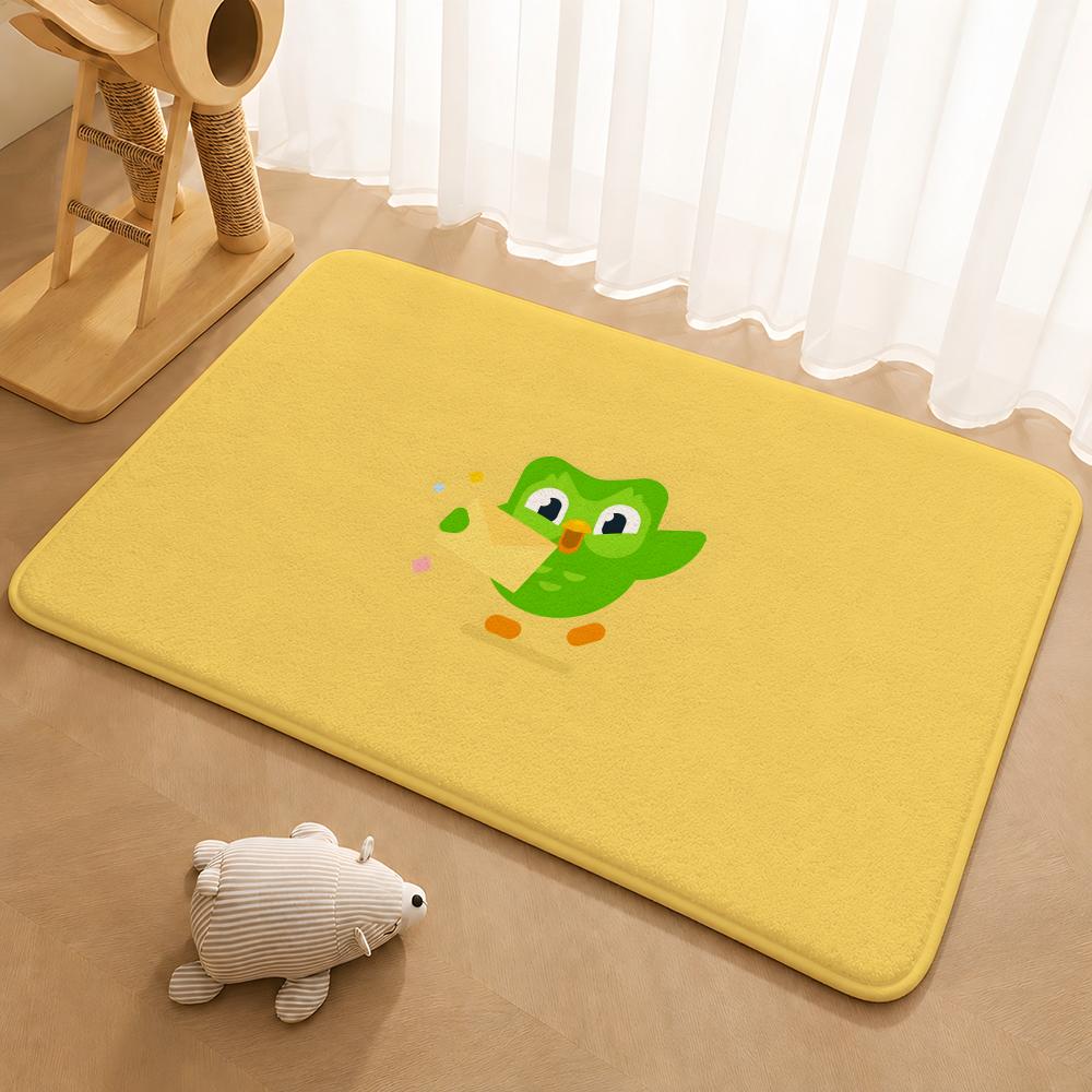 Duolingo Owl Duo 2 Floor Mat Floor Mat Soft Flannel Non-Slip Door  Rug for Living Room