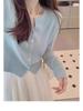 Elegant Women's Slimming Knit Cardigan - Autumn Round Neck Sweater with Gentle Style