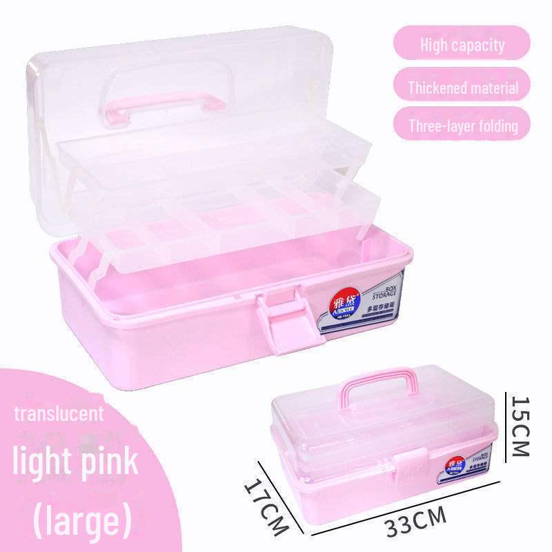 Large Capacity 3-Layer Transparent Art Tool & Pencil Storage Box