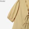 ZANZEA Damen Kurzarmbluse und Lange Hosen Sommer Zweiteilige Anzug Sets