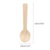 100pcs Wooden Spoons Biodegradable Natural Wood Ice Cream Spoons Mini Smooth Hot Chocolate Dessert Spoons Party Tasting Flatware