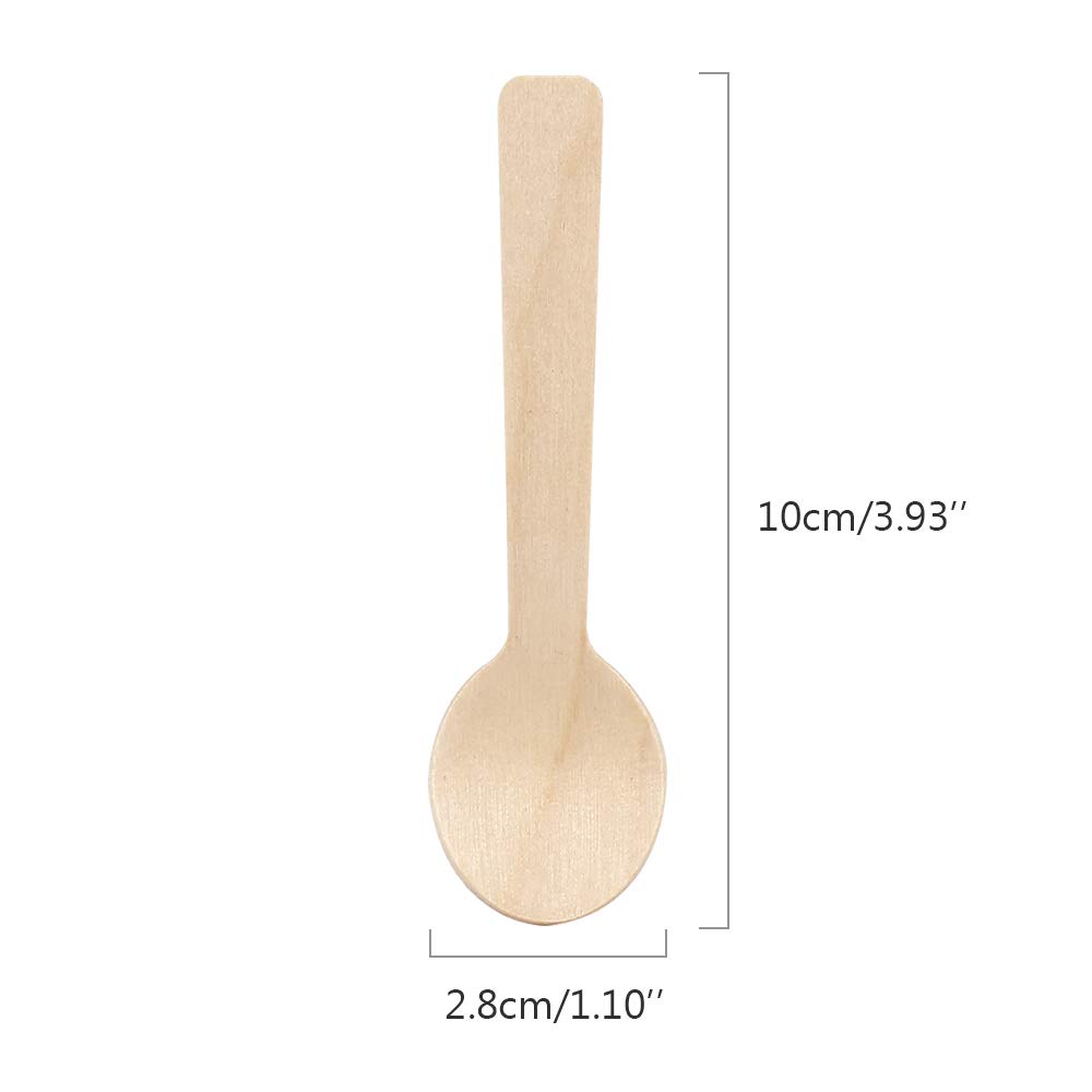 

50Pcs Disposable Wooden Spoons for Tasting Sampling Yogurt Ice Cream Dessert Forks Wedding Party Tableware Wooden Spoon