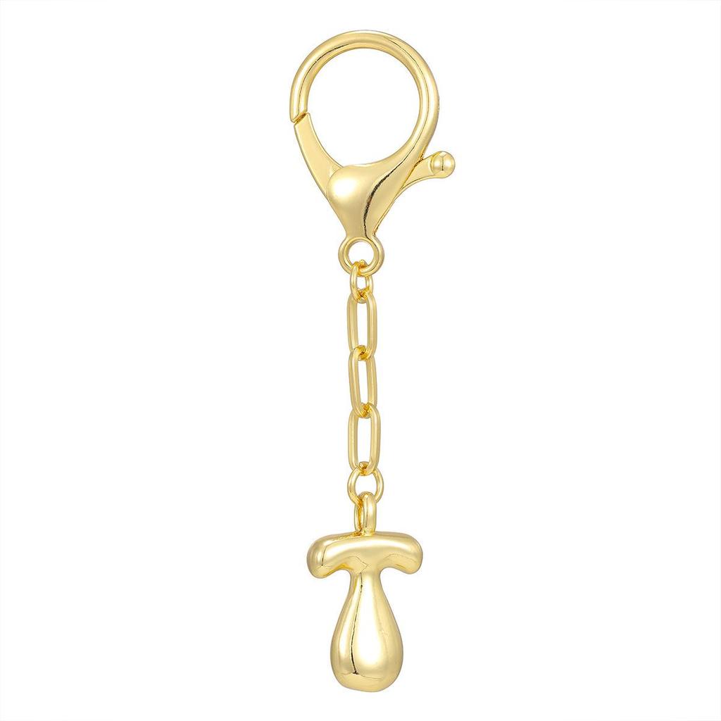 Portachiavi Ciondolo Lettere a Bolla Colore Oro 18K - Disponibili 26 Lettere Inglesi
