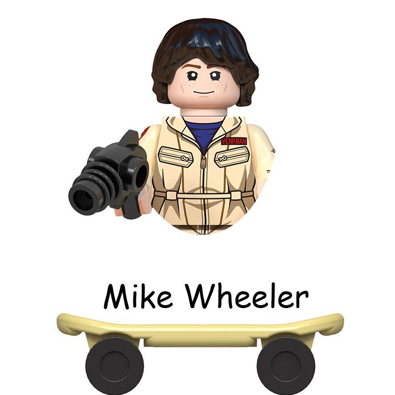 The Terrible Movie Upside Down Dustin Mike Lucas Will Eleven Model Building Blocks Enlighten Action Figure Toys For Children