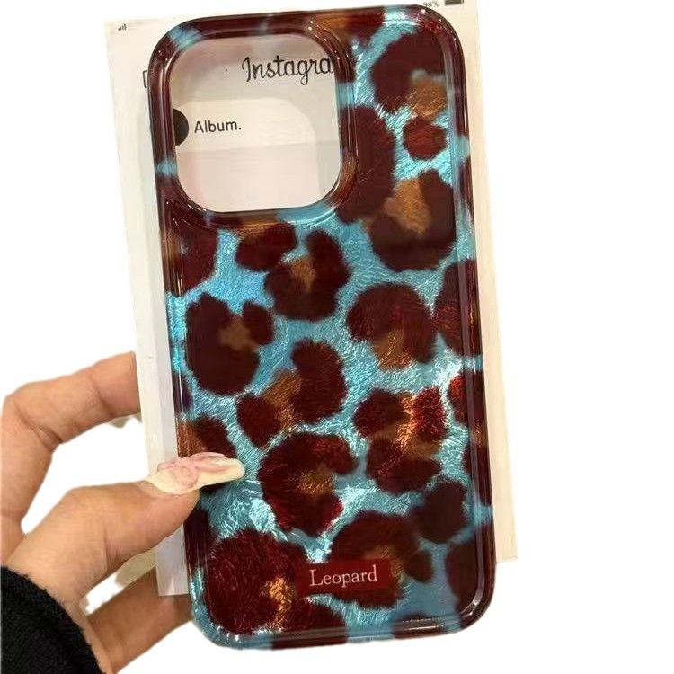 Blue-brown Leopard Print Swirl Case Suitable for IPhone 16 Mobile Phone Case Apple 15 Protective Case Huawei Honor Xiaomi Redmi