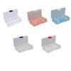 Clear Plastic Storage Box 10 Compartment with Sealing Lid Container for Case for Small Jewelry Ring for Pill Multicolor