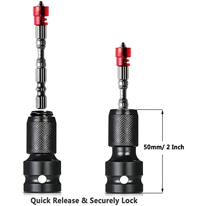 Quick Release 1/2-Inch Square Drive To 1/4-Inch Hex Female Socket Adapter Converter Chuck Adaptor for Impact and Ratchet Wrenche