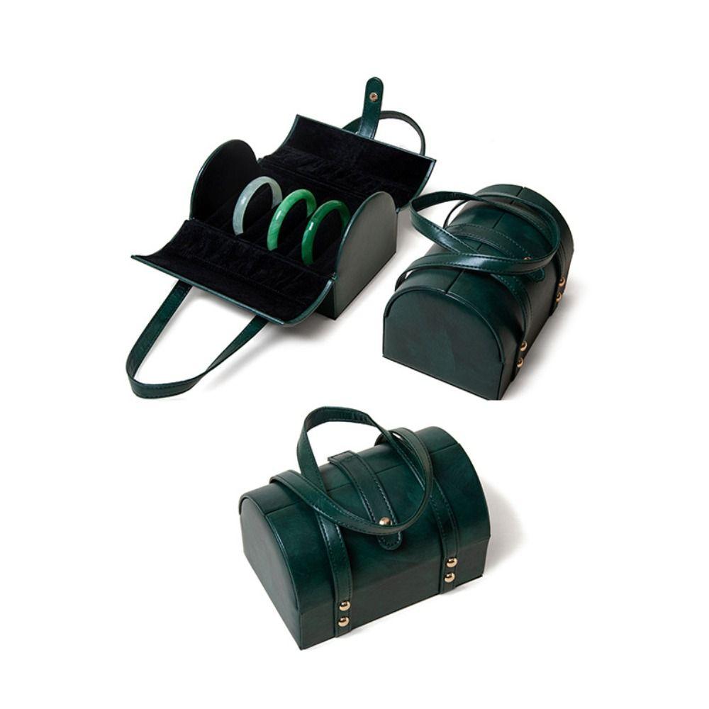 PU Leather Bracelet Display Box 7Positions Bracelet Carrying Case  Watch Protective