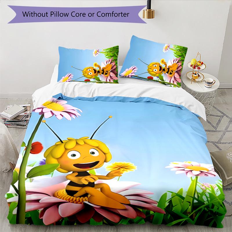 Maya 3pcs Bedding Set Duvet Cover Closure Includes 1 Duvet Cover & 2 Pillowcases for All Seasons Bedroom Home Dorm Decor
