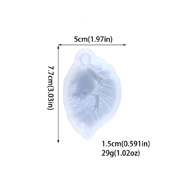 Lovely Leaf Frog Shaped Casting Mold Keychain Mold Durable Silicone Keyring Mold