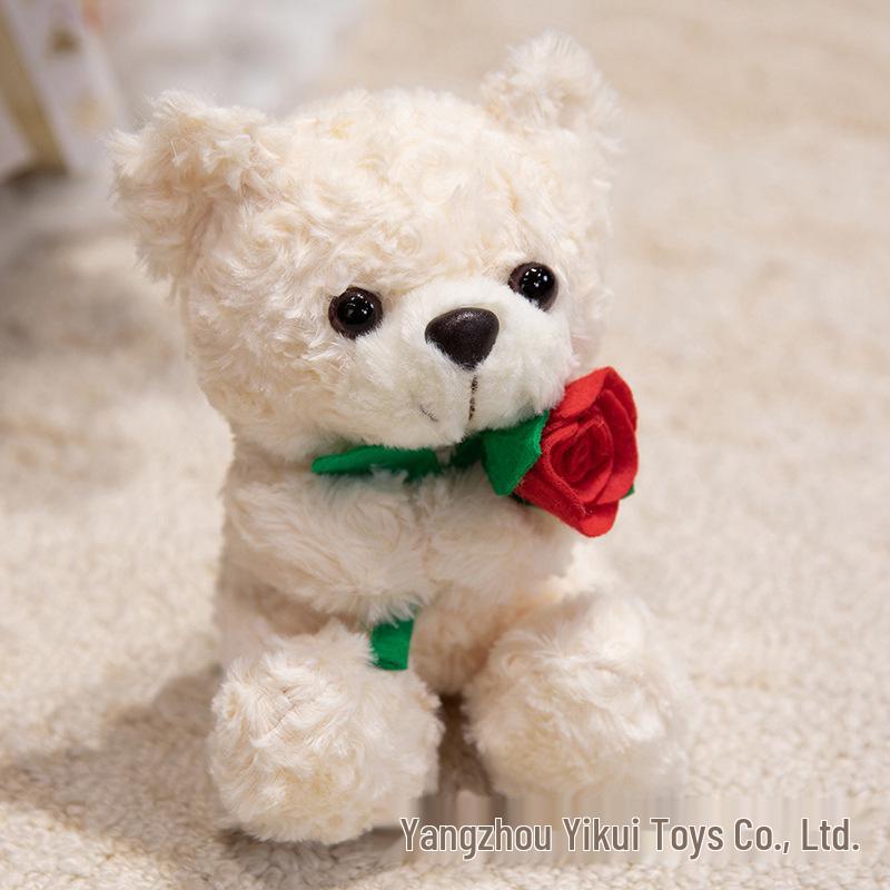 Holiday Gift Plush Teddy Bear with Valentine’s Day Rose Bouquet - Christmas & Graduation Celebration