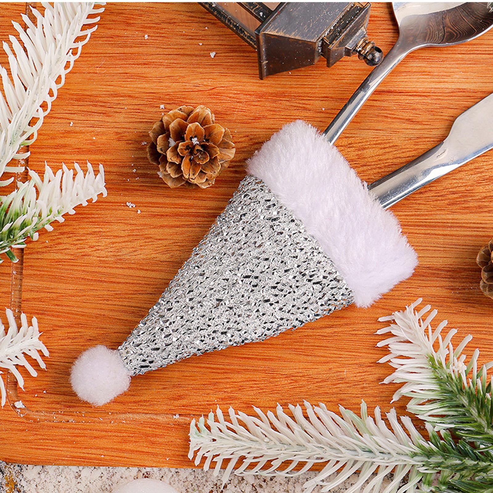 

Рождественские шапки Санта-Клауса Столовые приборы Костюм Декор Столовый прибор Держатели для столовых приборов Карманы Ножи Вилки One Size