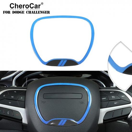 Steering Wheel Trim Decor For Dodge Challenger/Charger/Durango 15-21 Light Blue
