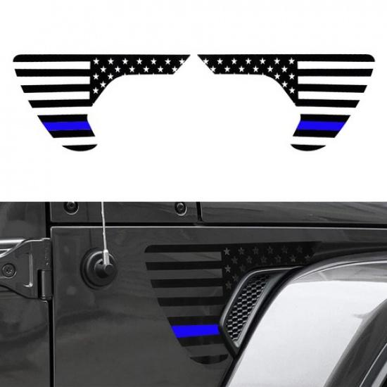 Fits 2018-2025 Jeep JL Wrangler JT Gladiator Fender Vent Decals American Flag US