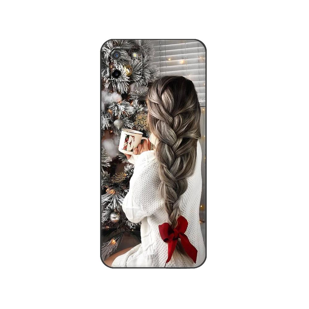 

Черный чехол из ТПУ для OPPO Realme C11 2020 2021 C20 C21 C21Y C25Y задняя крышка модная девушка с Рождеством Realme C11 2021