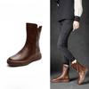 New Women's Shoes Retro Mid-calf Boots Slimming Casual Boots Flat Boots