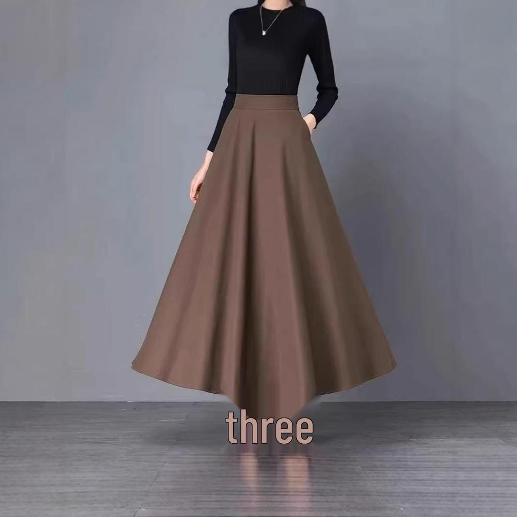 Plus Size A-Line Flowing Skirt – New Spring/Autumn Style for a Professional, Slimming Look