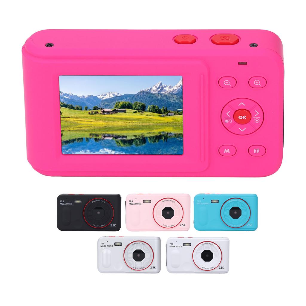 Digital Camera 72MP 2.5K 16x Zoom Auto Focus Anti Shake 2.4 Inch Screen Portable Compact Camera for 