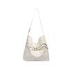 Korean Niche Design Motorcycle Bag High-End Large Capacity Tote Bag New Oil Wax Leather Wrinkled Drawstring Crossbody Bag