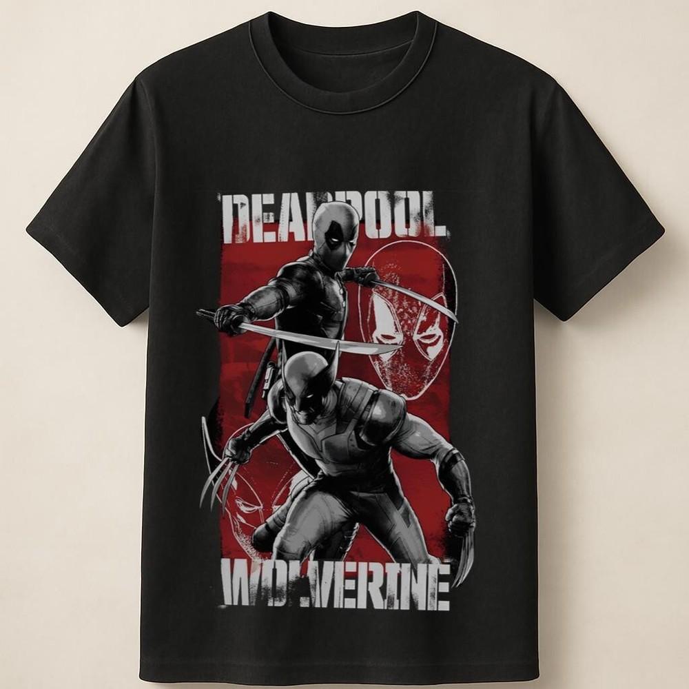 Deadpool Wolverine Combat Duo Graphic Battle Comic Unisex T-Shirt Unisex T-Shirt L