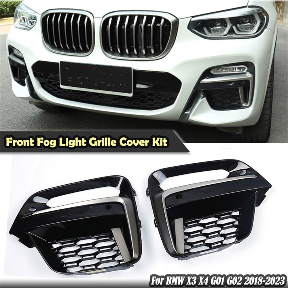 1 Paar Voor Mistlamp Frame Cover Grille Trim Voor BMW X3 X4 G01 G02 2018 2019-21