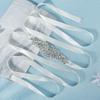 Sweet Silver Wedding Rhinestone Belt Satin Dresses Accessories Wedding Ribbon Sash Crystal Pearls Bridal Belt Women's Belts