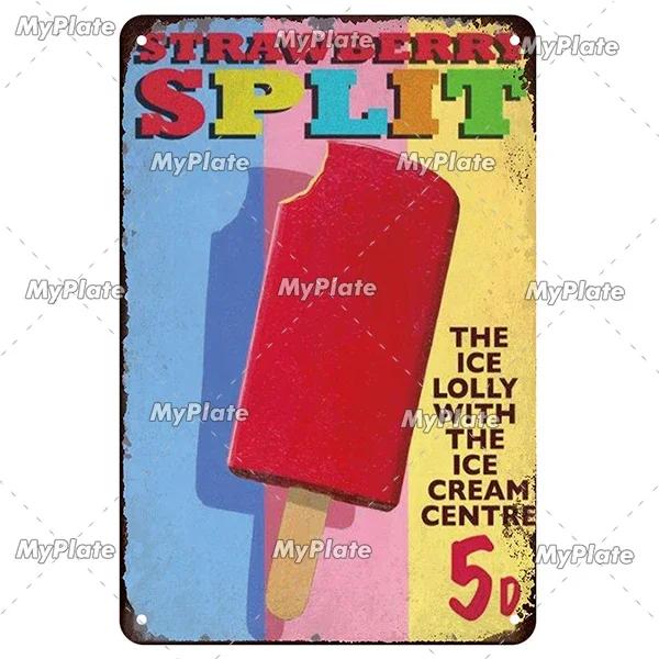 [MyPlate]Ice Coffee Metal Sign Vintage Plaque Tin Sign Kitchen Decor For Bar Sign Club Decoration Man Cave Plate Tea Poster