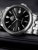 ORIENT Mechanische Herrenuhr Vollautomatisch Wasserdicht Mechanische Uhr, Stahlband Schwarzes Zifferblatt RA-AC0F01B10B