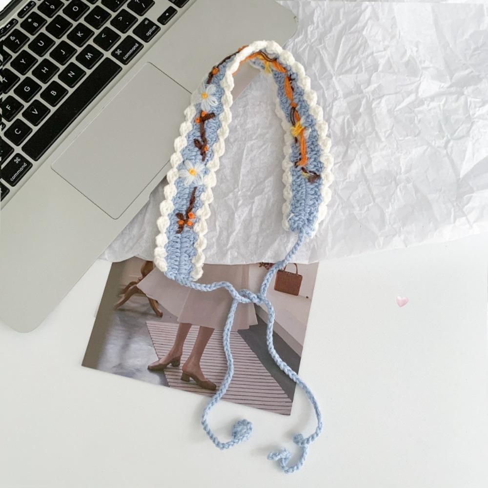 Woolen Yarn Crochet Hair Band Embroidered Pastoral Style Hair Band  Hair Styling Accessory