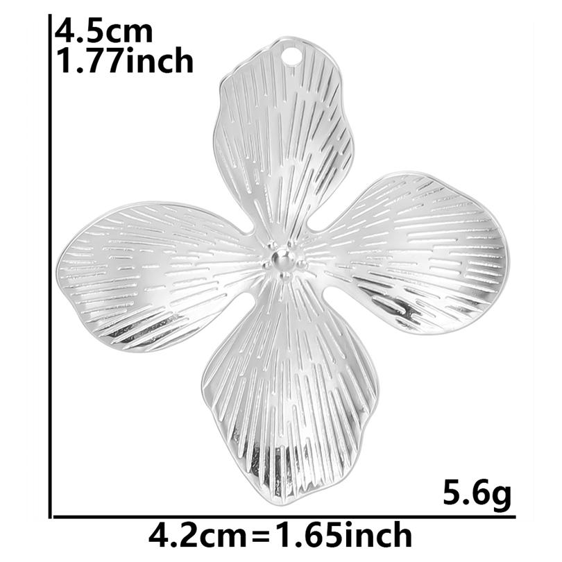 6pcs Silver Color Plant Tree Leaf Flower Charms For Jewelry Making Earring Necklace Connector Stainless Steel Charm Pendant Bulk