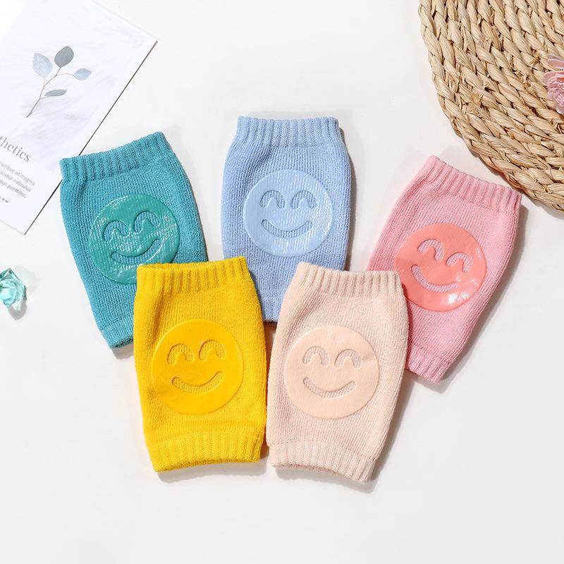 Breathable Baby Knee & Elbow Pads for Crawling & Walking - Smiley Design