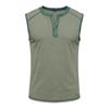 Men Sleeveless Henley Shirt Casual Athletic Tank Top Button Front Muscle Fit Summer Workout Shirt for Outdoor Sports
