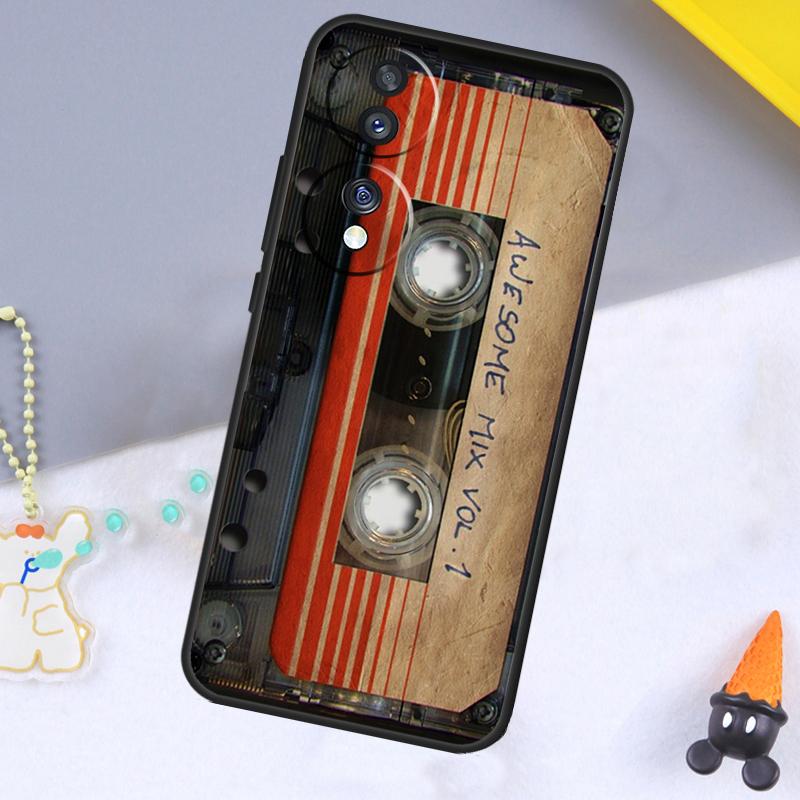 Cassette Tape Case For Huawei P20 P50 Pro P40 P30 Lite P Smart Z Nova 5T Cover For Honor 70 50 X7 X8 X9
