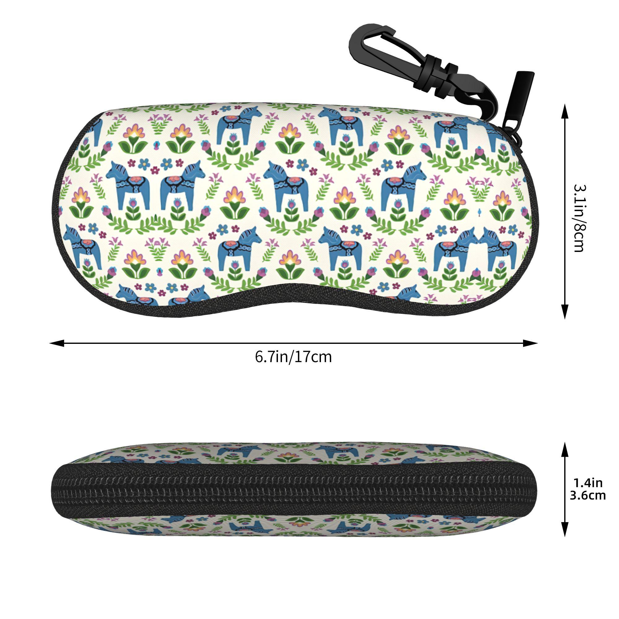Chevaux de course colorés Étui à lunettes Cadeaux pour femmes Boîte Boîte de rangement pour lunettes Boîte à lunettes dessin animé One Size gray