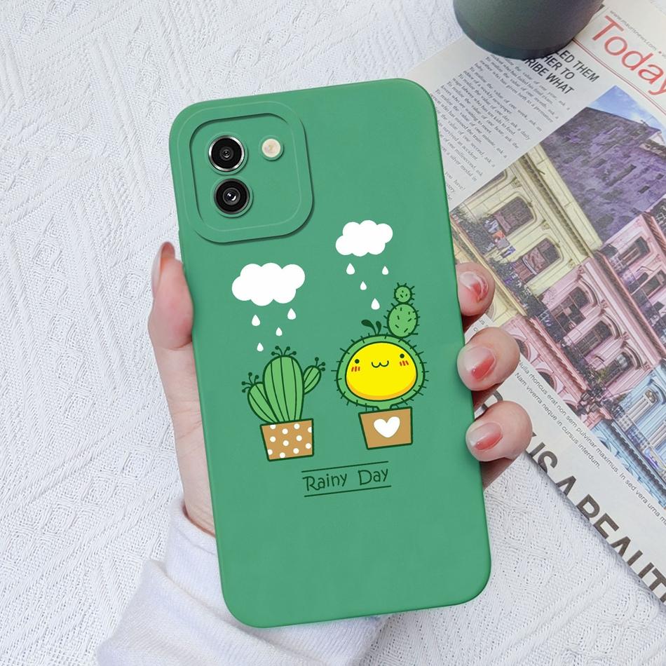 Case For Samsung A03 Core A03S Painted Soft Liquid Silicone Fashion Back Cover For Samsung Galaxy A 03 A03Core A03 S Funda Coque