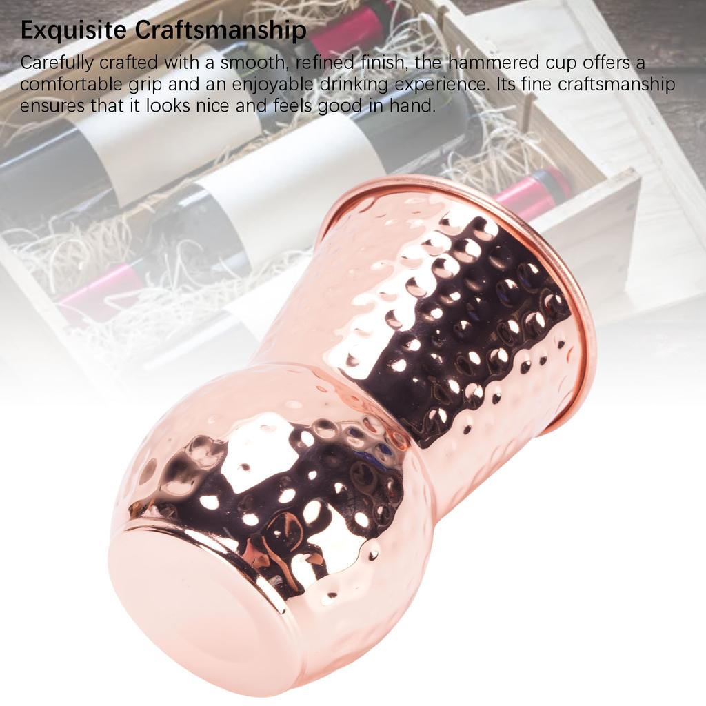 Młotkowany Kubek Różowe Złoto 400ml Stal Nierdzewna 304 Kubek do Picia na Koktajl Wino Napoje
