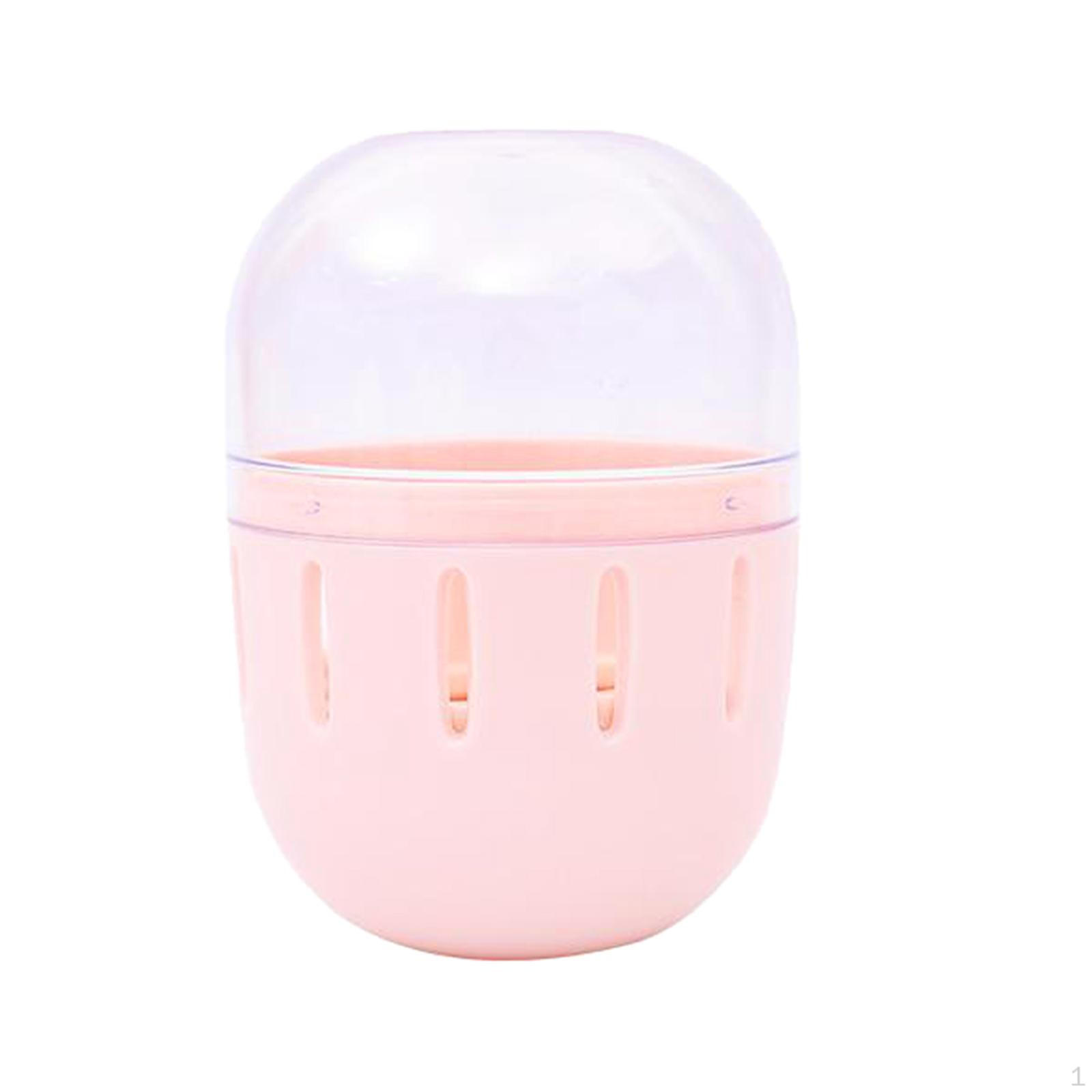 

Portable Makeup Sponge Holder with Clear Lid Dustproof Storage Box for Travel Home
