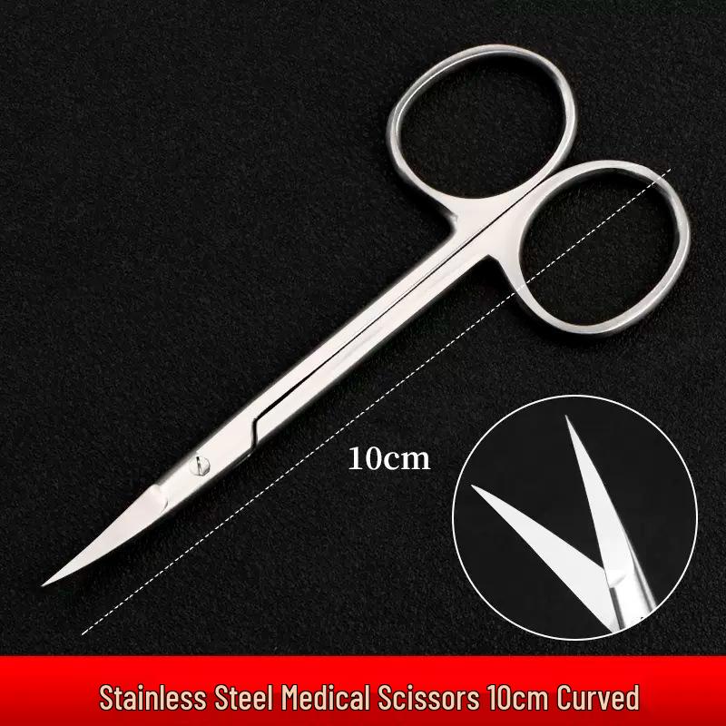 Stainless Steel Ophthalmic Surgical Scissors - Straight/Bent Tip, Sharp for Suture Removal