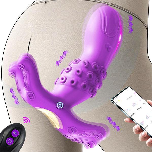 APP Remote Control Female Wearable Octopus Clit Vibrator G Spot Vibrator Dildo Nipple Clit Anal Stimulator Adult Masturbator Sex Toys for Women