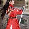 Chinese Tang Dynasty Style Hanfu Round Neck Robe Men and Women Couples Flying Fish Clothes