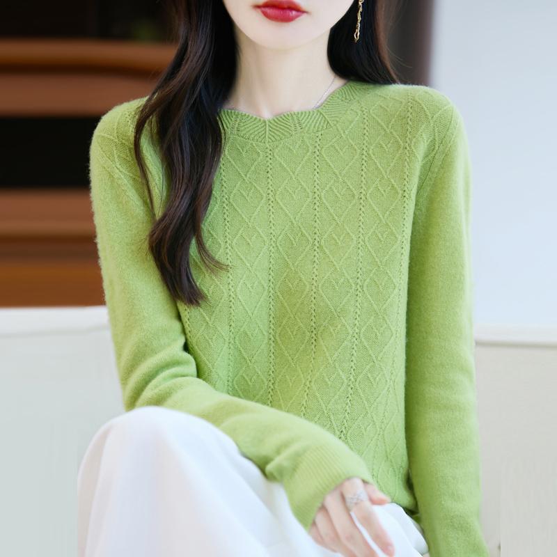 Dámský kašmírový svetr Kašmír Qinghe 30% kašmír 70% vlna podzimní a zimní pulovr hřejivý a módní