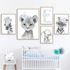 Personalize Baby Name Wall Decoration Painting Customize Nursery Wall Art Poster For Kids Bedroom Deco Animals Canvas Painting