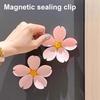 Clip Double-Layer Flowers Magnetic Fridge Magnets Snack Bag Sealer