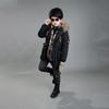 Dicke Warme Winter Jungen Jacke Lang Kapuze Oberbekleidung Junge Kinder Windbreaker Mantel