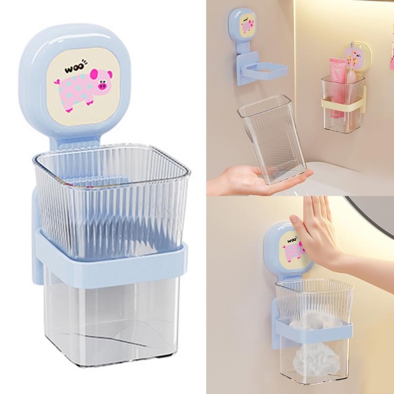 Bathroom Storage Shelf With Suction Cup Holds Firmly Waterproof ABS Plastic Wall Organizers for Small Space Saving