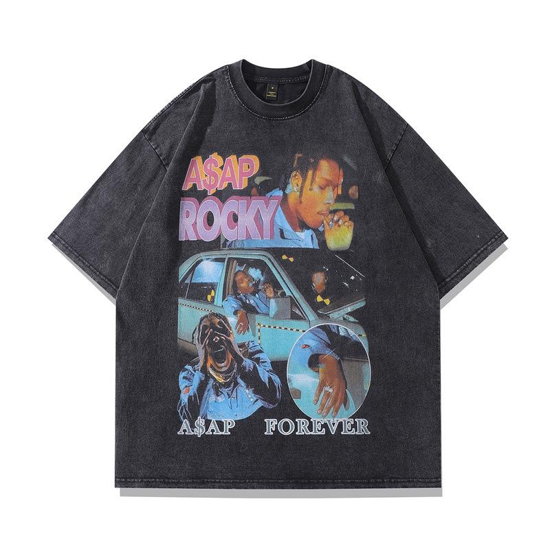 Fried Color Crew Neck Sweater Autumn American Hip Hop Direct Injection Printing Long Sleeve T-Shirt Men And Women