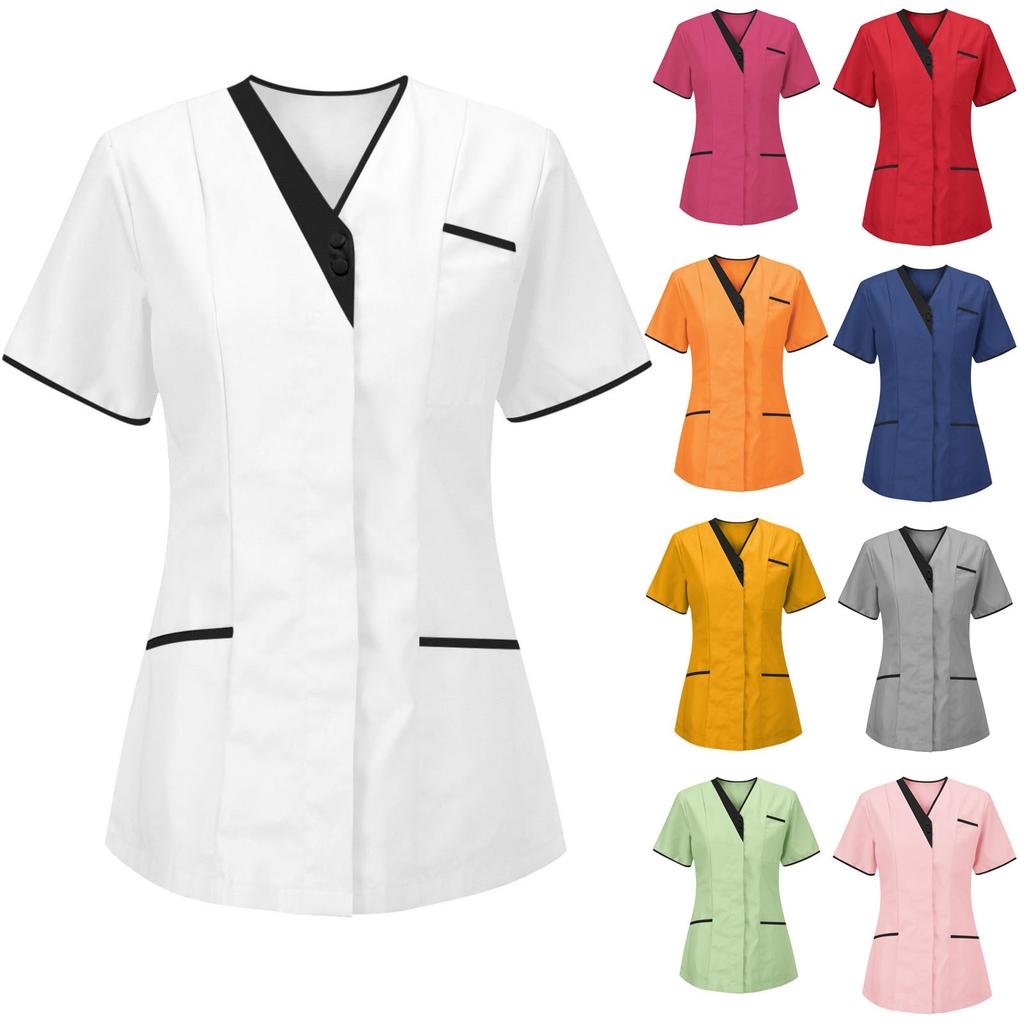 Mote for kvinner Ensfarget V-hals Kortermet Jumpsuit med lommer Topper