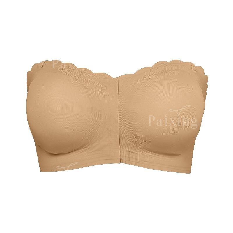 Detachable Invisible Shoulder Strap Wavy Edge Seamless Thin Plus Size Push Up Backless Bra For Women
